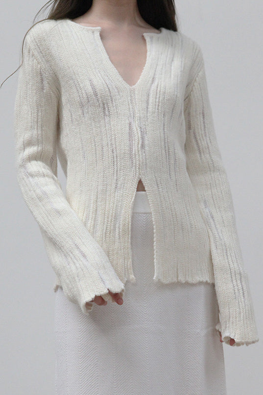 SWAYING/KNIT Stand Collar Half Cardigan Top SW212SZ24 PS35